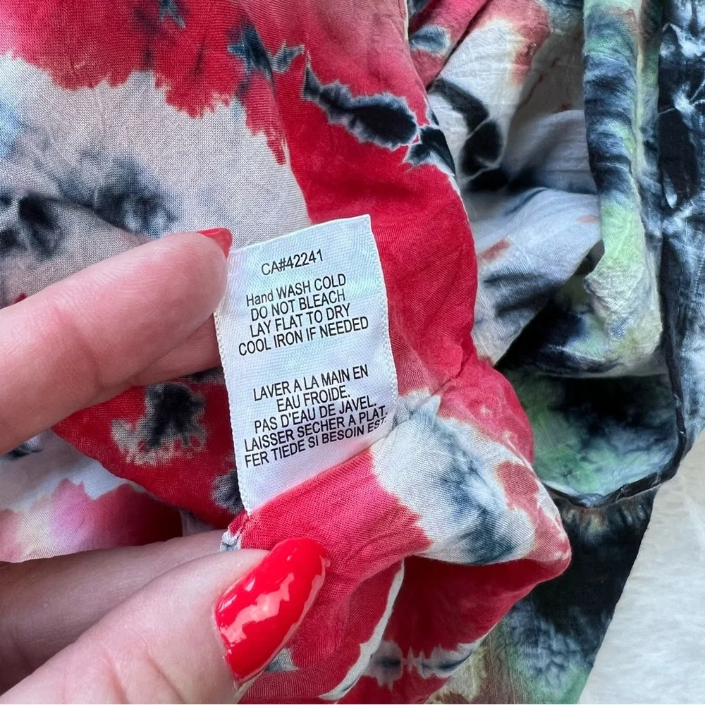 YOUNG FABULOUS & BROKE Strawberry Tropics Tie Dye Haisley Tiered Maxi Dress